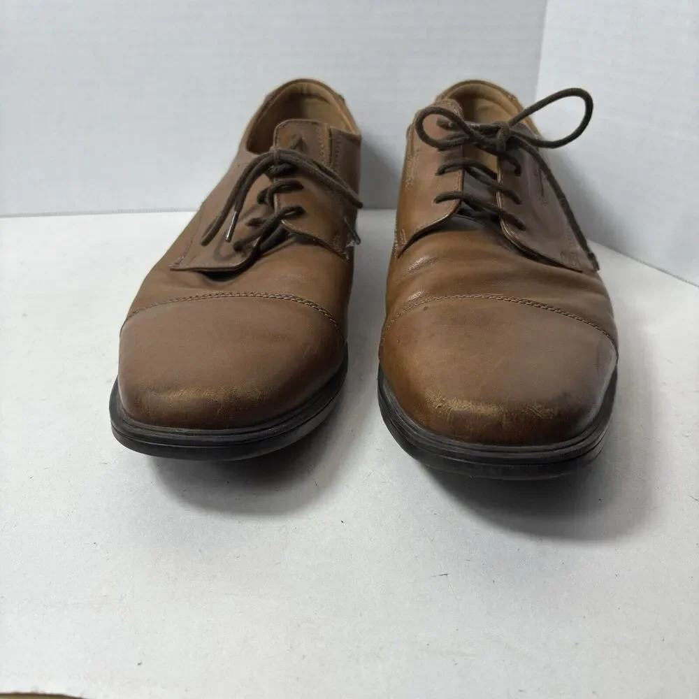 Clarks Collection Shoes Mens Size 11.5 Brown Oxfords Dress‎ Whiddon Cap 15770 F2